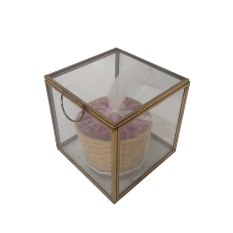 12024 Square Brass and Glass Jewellery Box