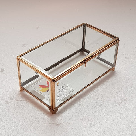 11093 Rectangular Brass and Glass Jewellery Box