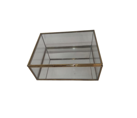 12023 Rectangular Brass and Glass Jewellery Box