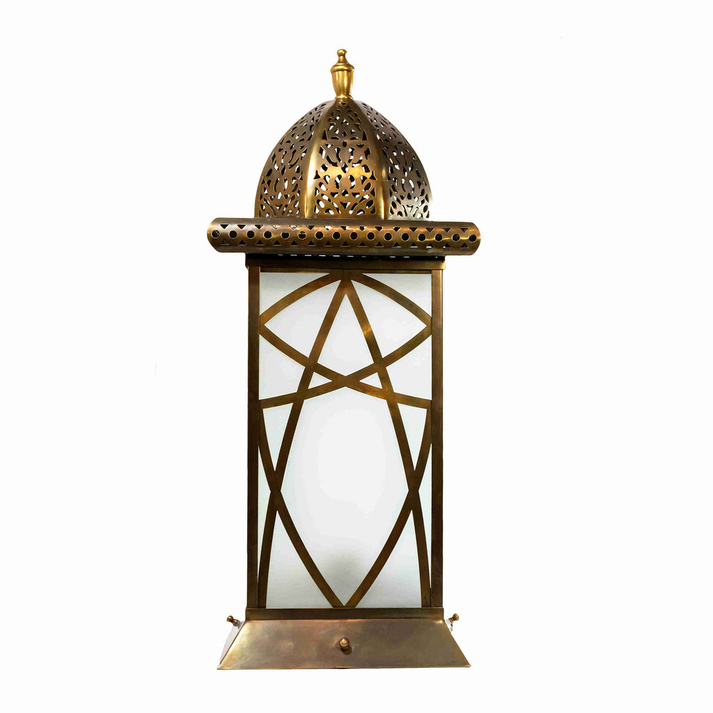 30420AB Antique Brass Moroccan Bollard Lamp