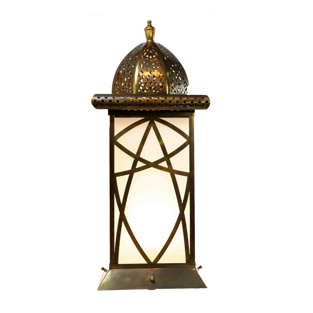 30420AB Antique Brass Moroccan Bollard Lamp
