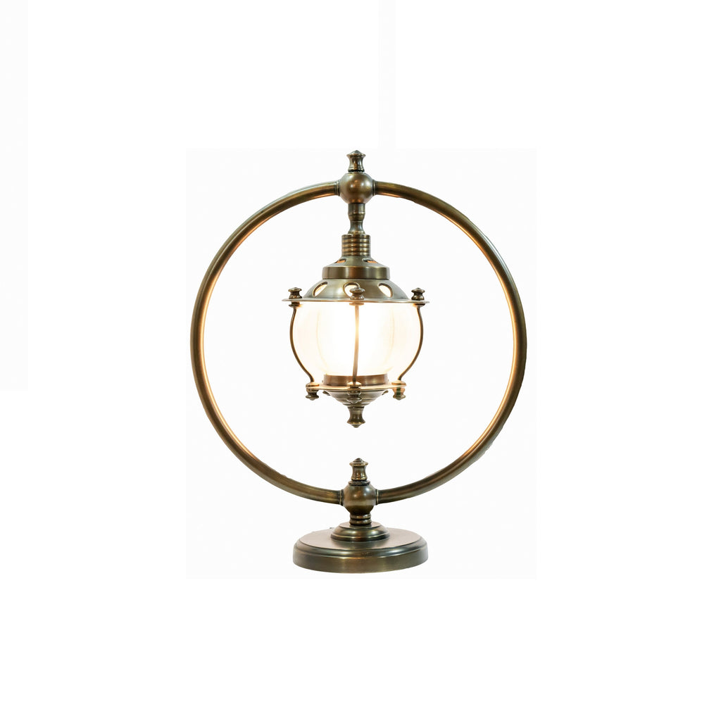 51093LB Lantern Brass Fixed Table Lamp