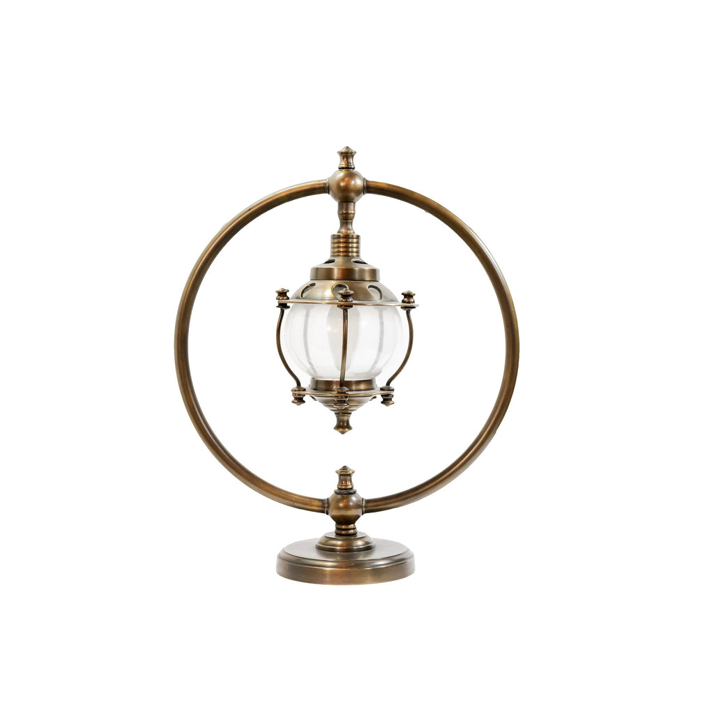 51093LB Lantern Brass Fixed Table Lamp