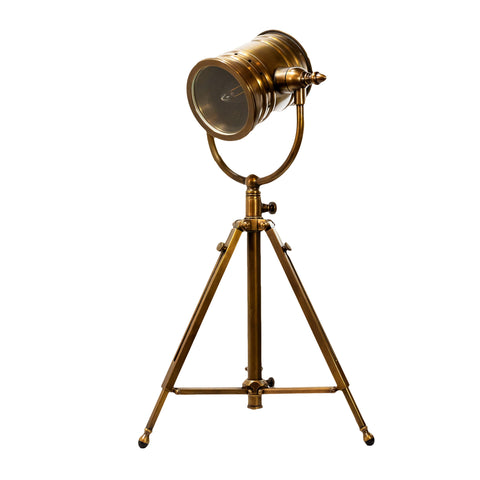 58849LB Lantern Brass Adjustable Tripod Lamp