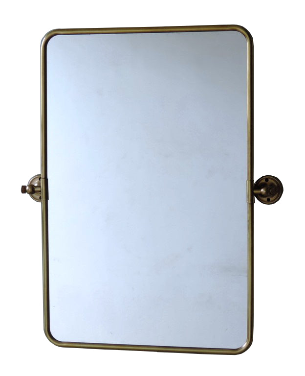 6896B Brass Rectangular Swivel Mirror for Bathrooms
