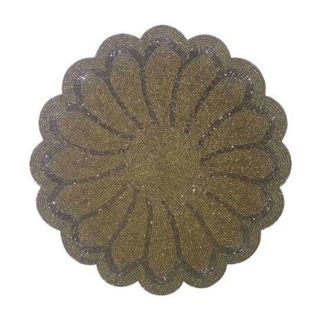 88011 Glass Beaded Sequin Round Mat MG190-2