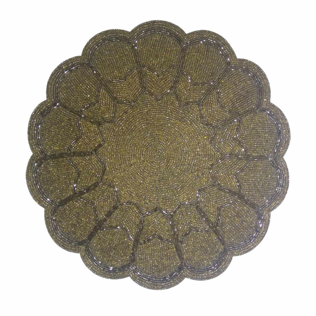 88013 Glass Beaded Sequin Round Mat MG190-4