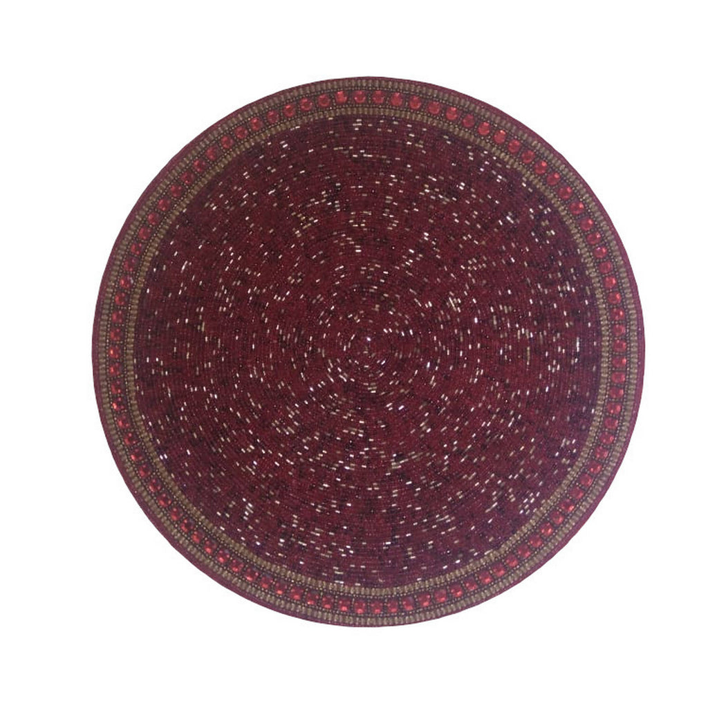 88015 Glass Beaded Sequin Round Mat MG195-6