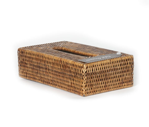 MCS 106B Rectangular Natural Colour Rattan Tissue Box Cover